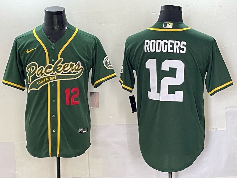 Men 2025 Nike Green Bay Packers #12 Rodgers Green Joint Name  Limited NFL Jersey style 042